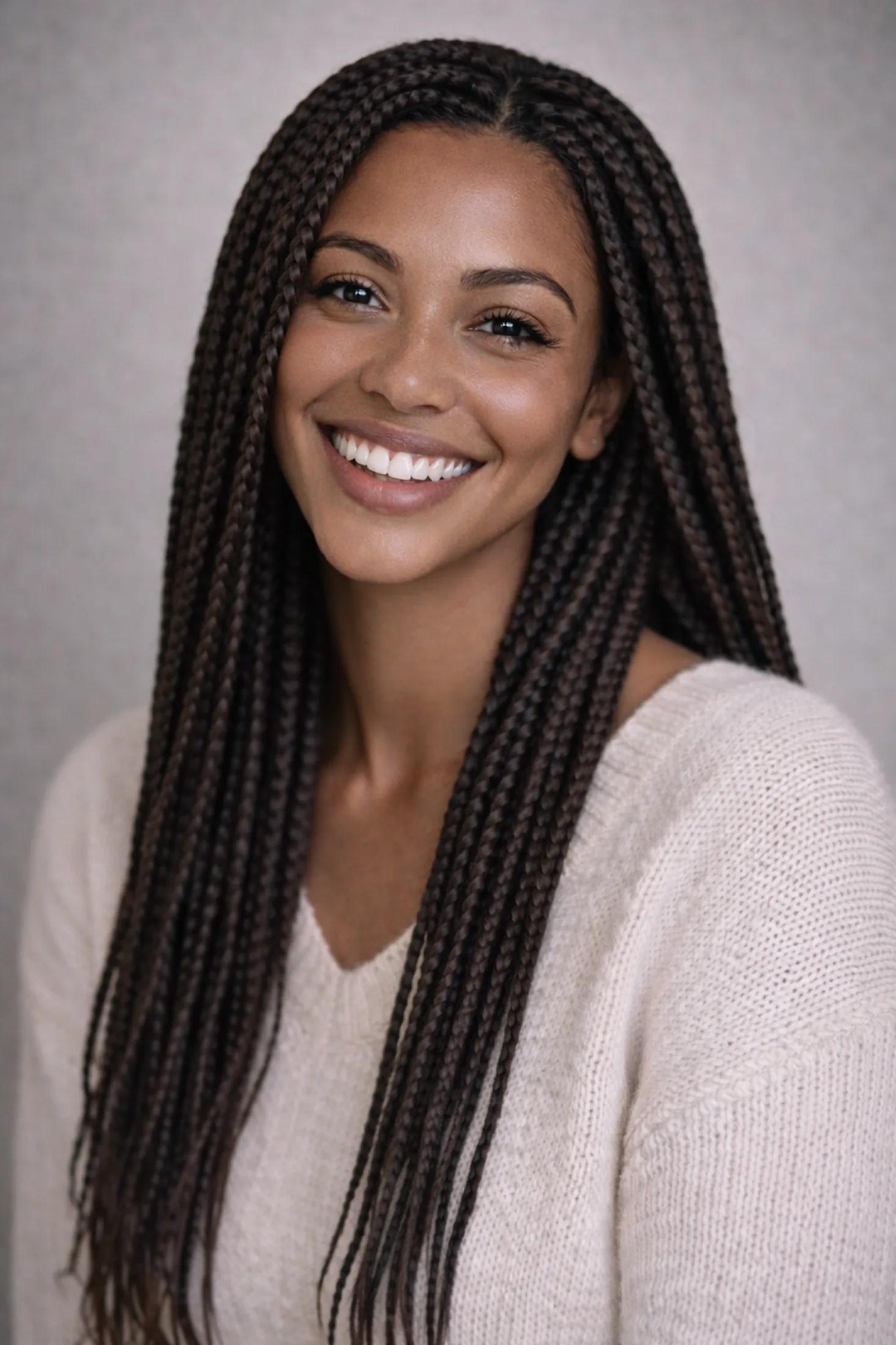 Patient with a radiant smile after porcelain crown treatment at Rozenberg Dental NYC