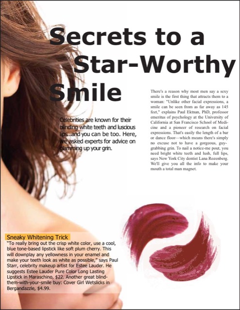 Cosmopolitan clipping: a star-worthy smile