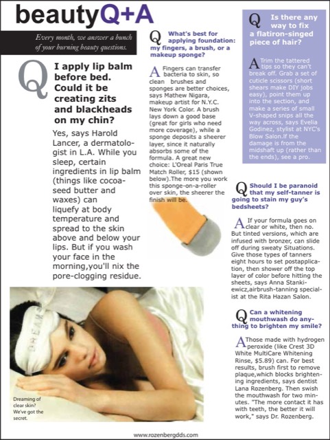 Cosmopolitan clipping on whitening mouthwash