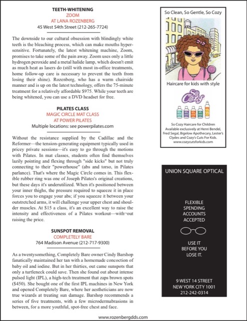 New York Magazine clipping: Zoom teeth whitening listing