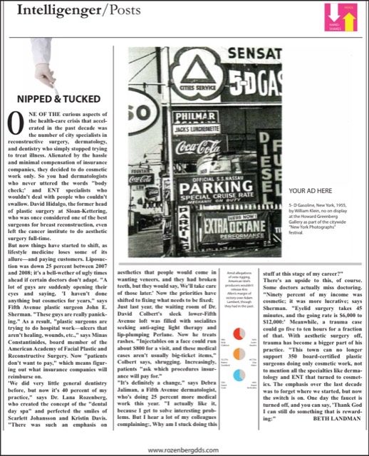 New York Magazine clipping: Nipped and Tucked