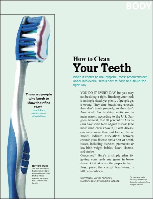 Real Simple clipping: How to Clean Your Teeth
